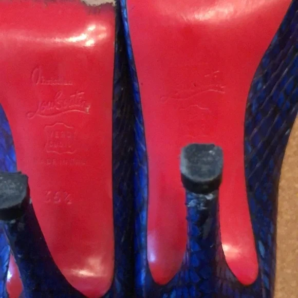 Glorious Christian Iridescent Snake Skin Louboutin Heels, 36.5 - Picture 7 of 7
